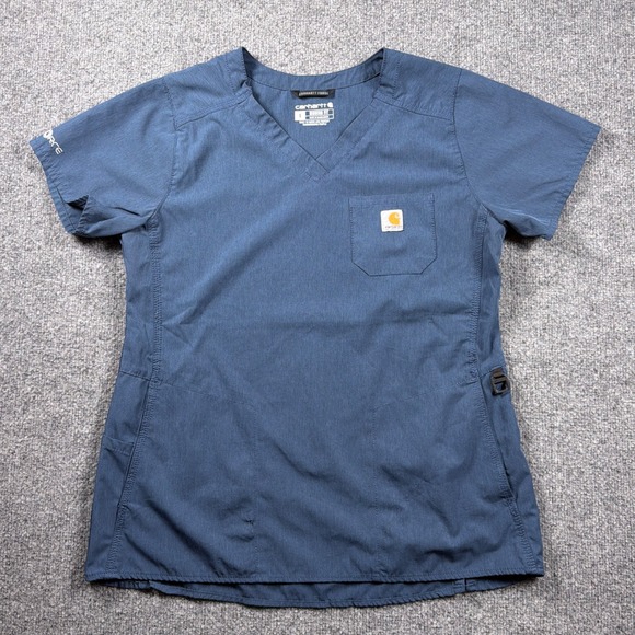 Carhartt Tops - Carhartt Scrub Top Women Size S Blue Force‎ Modern Fit V-Neck Ripstop